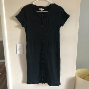Madewell Black Button Front Sweater Dress